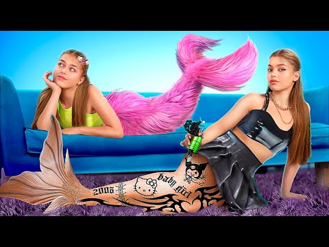 We've become mermaid twins! Good mermaid vs. evil mermaid