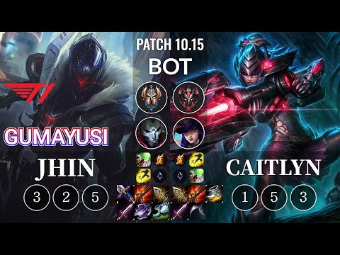 T1 Gumayusi Jhin vs Caitlyn Bot - KR Patch 10.15
