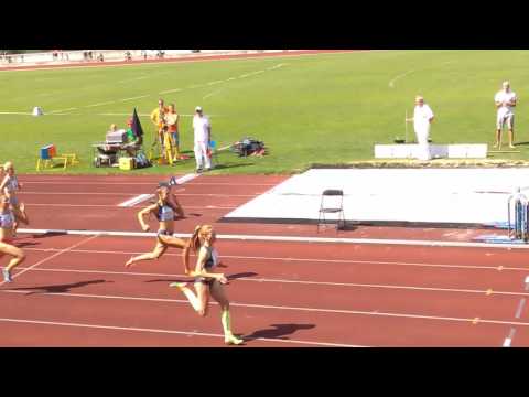 Finále juniorky 100 m MČr 2017 -Kateřina Vávrová 11:59s w + 2,3s