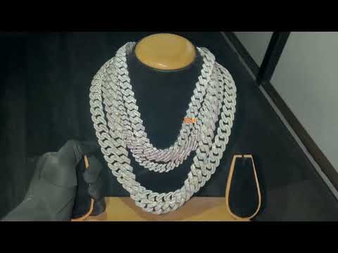 6mm-20mm Moissanite Diamond Cuban Link Chain moissanite chain moissanite necklace moissanite jewelry