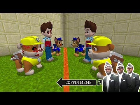Original Paw Patrol vs Paw Patrol.EXE in Minecraft - Coffin Meme