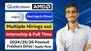 🔥 Qualcomm, AMD, Wipro Hiring 2026 | Freshers Drive | Apply Now 🚀