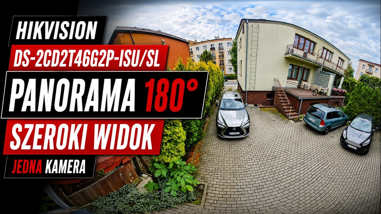Test kamery Hikvision DS-2CD2T46G2P-ISU/SL - obraz panoramiczny 180 stopni dzień i noc