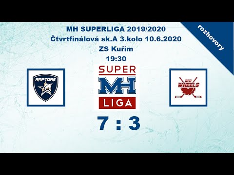 MH SUPERLIGA 3. kolo čtvrt.skupiny A 2019/2020 Raptors vs Red Wheels 7:3 - rozhovory
