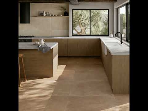 Carrelage sol traditionnel pierre Estany terre 100x100 cm