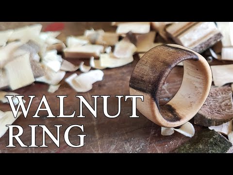 Making Walnut Ring II Handmade Wooden Ring II AJBushcraft