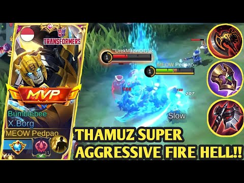 THAMUZ SUPER AGGRESIVE‼️| 100% BURN HELL | BUILD X-BORG 2023 | BEST BUILD X-BORG 2023