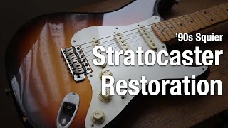 Video thumbnail for ’90s Squier Stratocaster Electric Guitar Restoration - Squier made by Fujigen in Japan (Subtitle) by Croquette Guitar