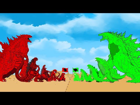 Blue Godzilla vs. Red Shin Godzilla: Atomic Breath Showdown (Animation)