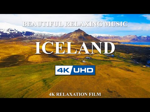ICELAND 4K UHD | 1 Hour Aerial Film with Relaxing Music | Meditation Vibes