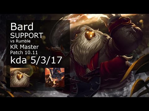 Bard Support & Ezreal vs Rumble & Varus - KR Master 5/3/17 Patch 10.11 Gameplay