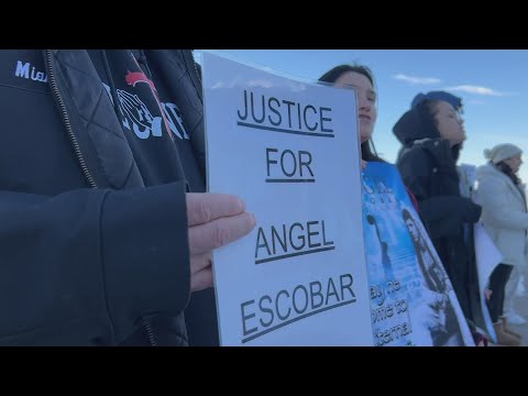 Protesters demand justice for Angel Escobar after he was killed over the weekend