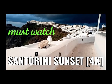SANTORINI [4K] EVENING SUNSET