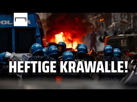 Üble Szenen in Neapel! Ausschreitungen der Frankfurt-Fans | SSC Neapel - Eintracht Frankfurt