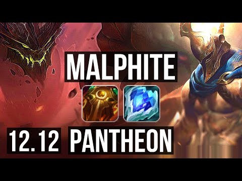 MALPHITE vs PANTHEON (TOP) | 1800+ games, 2.1M mastery, 4/2/9 | NA Master | 12.12