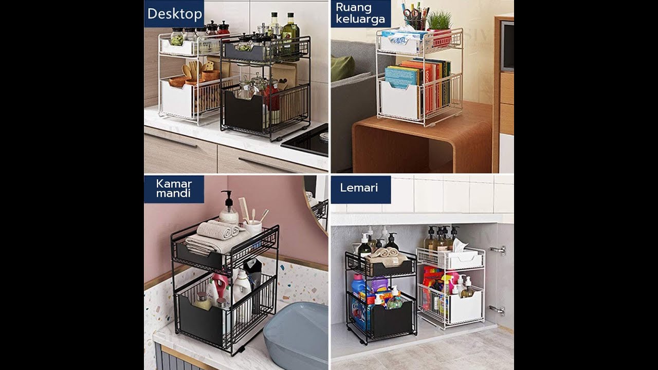 Rak Dapur Serbaguna Stainless Lemari Dapur Rak Penyimpanan Minimalis