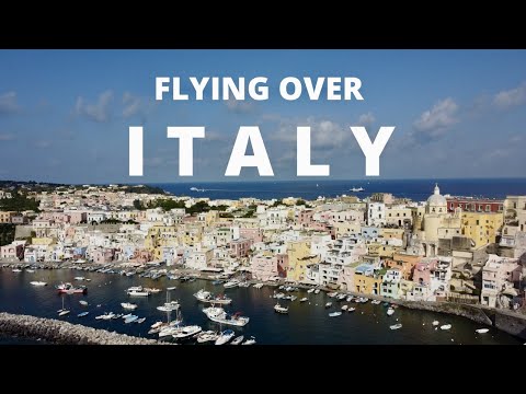 FLYING OVER ITALY - PROCIDA, POSITANO, CAPRI, LAVEZZI. Mediterranean Coast by Drone. Relaxing Music