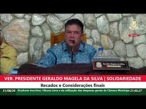 Reunião Ordinária (31/08/2026) Câmara Municipal de Presidente Kubitschek