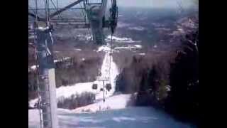 preview picture of video 'Gore Mountain Snow Boarder Wipe Out &  Gondola Ride'