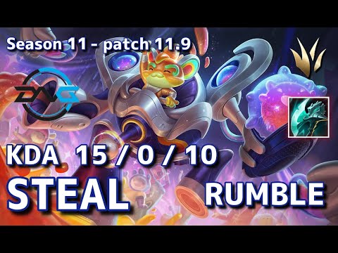 【EUWサーバー/D1/Duo Evi】DFM Steal ランブル(Rumble) VS モルガナ(Morgana) JG - Patch11.9 EUW Ranked【LoL/MSI】