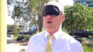 Mayor Mark Jamieson takes a walk on the blind side for Guide Dog month