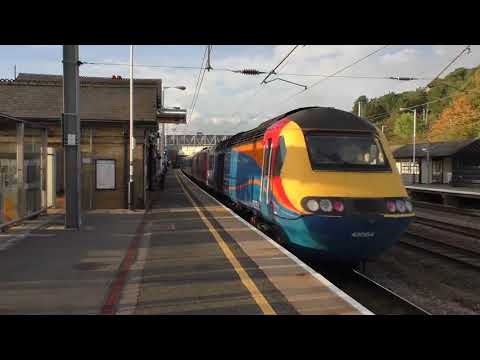 5Q54 2 x HST and 2 x Class 91's at Sandy station 9.10.20