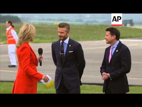 OLYMPIC TORCH ARRIVES, PRINCESS ROYAL, BECKHAM REAX