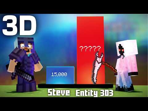 Steve vs Entity 303 Power Level - 3D Minecraft Animation