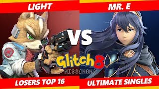 Glitch 8 SSBU - DEM | Mr. E (Lucina) Vs. Rogue | Light (Fox) Smash Ultimate Tournament Losers Top 16