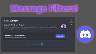 Discord Adding MESSAGE FILTERS? Built In Moderation Experiment