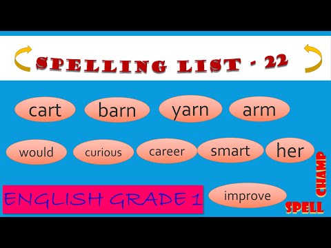 English Grade 1 Spelling List 22