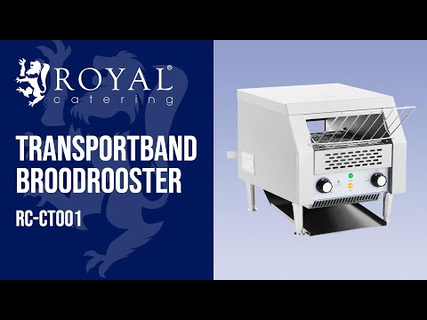 Video - Transportband broodrooster - 2,200 W- Royal Catering - 3 functies