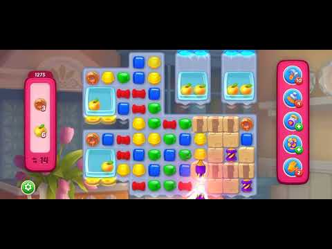 HomeScapes Level 1275 Walkthrough || Donut Apple Tray Collectable || 6 Moves Left #homescapes