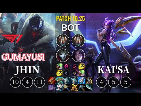T1 Gumayusi Jhin vs Kai'Sa Bot - KR Patch 10.25