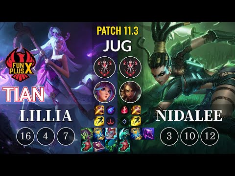 FPX Tian Lillia vs Nidalee Jungle - KR Patch 11.3
