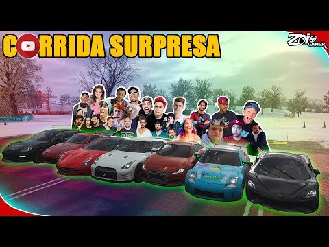 CORRIDA SURPRESA COM OS CARROS DOS YOUTUBERS - Forza Horizon 4