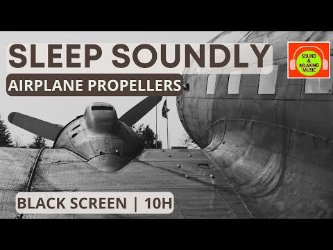 AIRPLANE PROPELLERS SOUND FOR SLEEPING OR RELAXING | BROWN NOISE😴 #blackscreen #10hours ✈️🎧