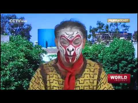 English Monkey King interviewed by CCTV live, 1st day of monkey year 2016/02/08