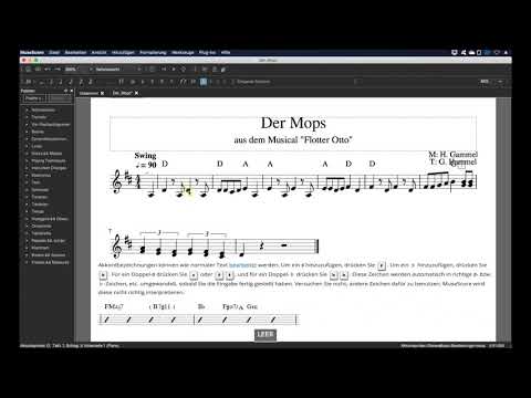 musescore 5 - Text einfügen: Systemtext, Akkordsymbole, Liedtext