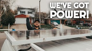 Installing the SOLAR PANEL on our VAN BUILD | GMC Savana Van Conversion | Vanlife Van Build