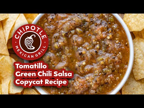 Chipotle Tomatillo Green Chili Salsa | Copycat Recipe |
