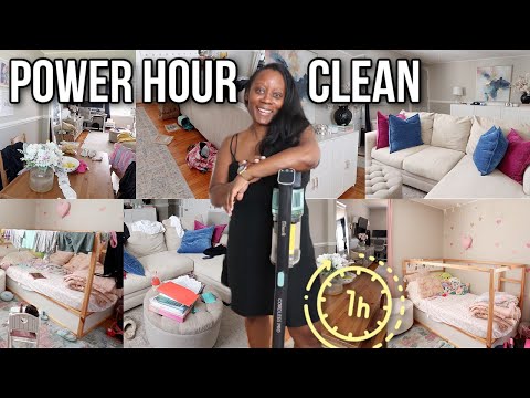 POWER HOUR CLEAN WITH ME | 1 Hour cleaning motivation for busy moms