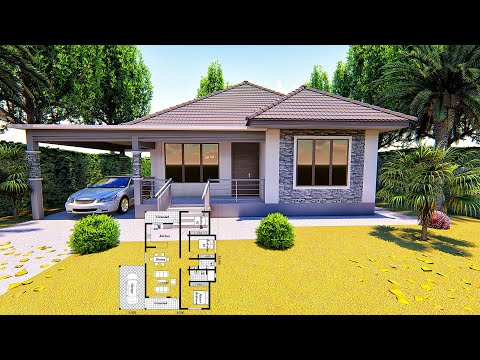 Small Space Design | 3 Bedroom | floor plan I13.2 x 13.4 meters (43 x 44ft) Low-Cost House Design.