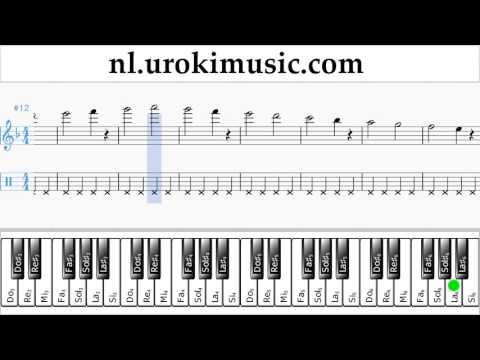 Piano Leren Spelen (rechter hand) Besame Mucho Tablatura Deel#1 oefeningen um-b799