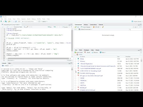 R - Studio - Modelos de Cointegração de Dados em Painel Dinâmico (PMG, DPMG, CCEMG) 1ª e 2ª Geração