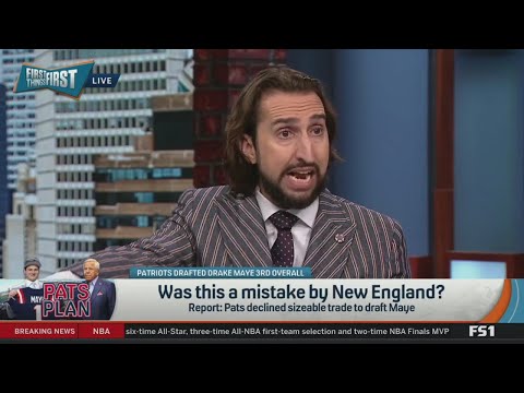 FIRST THING FIRST | Nick Wright destroys Patriots for decline sizeable trade to draft Drake Maye