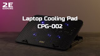 2E GAMING Laptop stand CPG-002, up to 15.6", 2xUSB-A, Blue LED, black