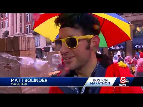 Runners, spectators brave weather for Boston Marathon