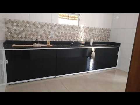 box pia em vidro 3 folhas de correr, adesivado preto