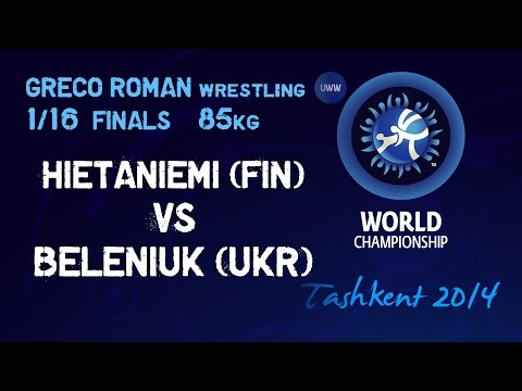1/16 Finals - Greco Roman Wrestling 85 kg - HIETANIEMI (FIN) vs BELENIUK (UKR) - Tashkent 2014
